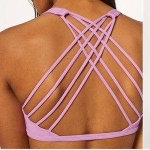 EUC Lululemon free to be wild bra, candy pink color, size 6